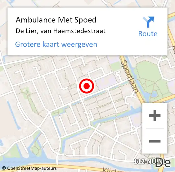 Locatie op kaart van de 112 melding: Ambulance Met Spoed Naar De Lier, van Haemstedestraat op 7 januari 2023 11:01