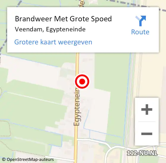 Locatie op kaart van de 112 melding: Brandweer Met Grote Spoed Naar Veendam, Egypteneinde op 7 januari 2023 11:21