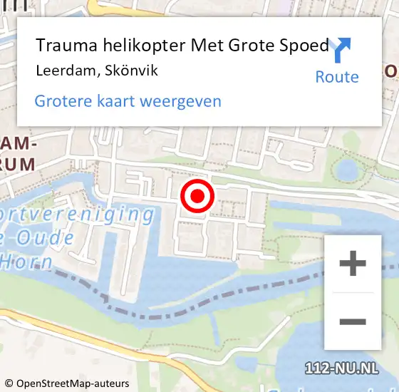 Locatie op kaart van de 112 melding: Trauma helikopter Met Grote Spoed Naar Leerdam, Skönvik op 7 januari 2023 11:52