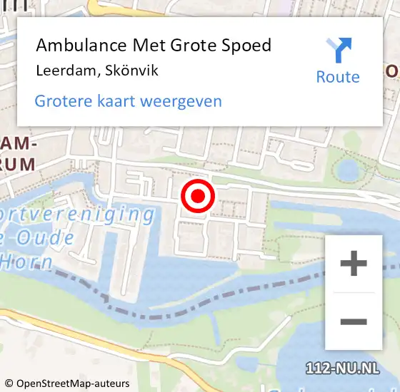 Locatie op kaart van de 112 melding: Ambulance Met Grote Spoed Naar Leerdam, Skönvik op 7 januari 2023 11:53