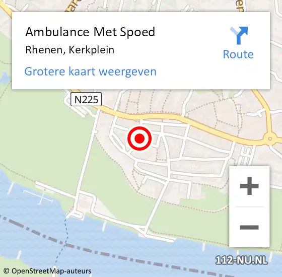 Locatie op kaart van de 112 melding: Ambulance Met Spoed Naar Rhenen, Kerkplein op 7 januari 2023 12:16