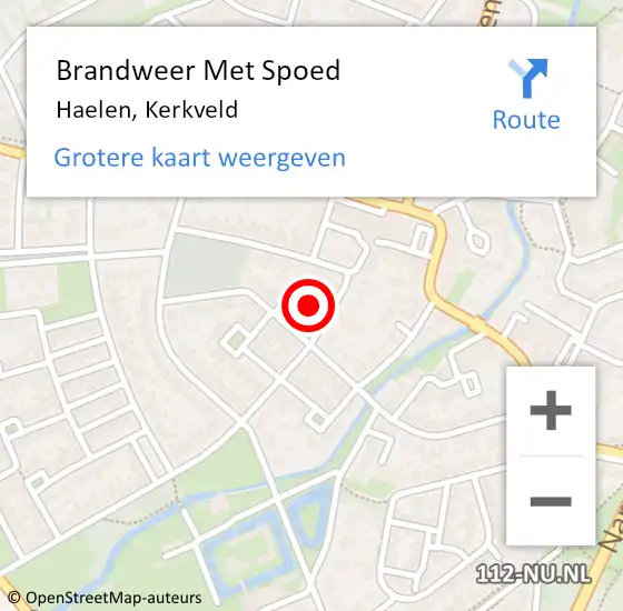 Locatie op kaart van de 112 melding: Brandweer Met Spoed Naar Haelen, Kerkveld op 7 januari 2023 13:10