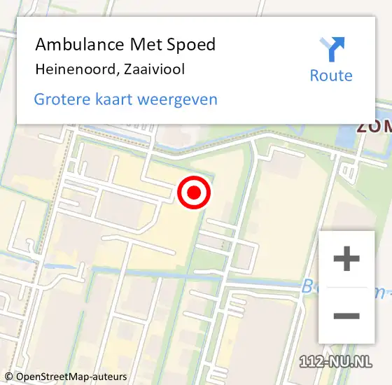 Locatie op kaart van de 112 melding: Ambulance Met Spoed Naar Heinenoord, Zaaiviool op 7 januari 2023 13:46