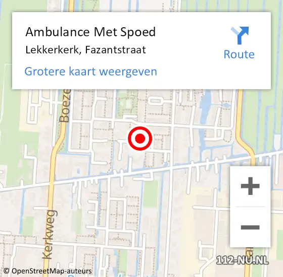 Locatie op kaart van de 112 melding: Ambulance Met Spoed Naar Lekkerkerk, Fazantstraat op 7 januari 2023 14:15