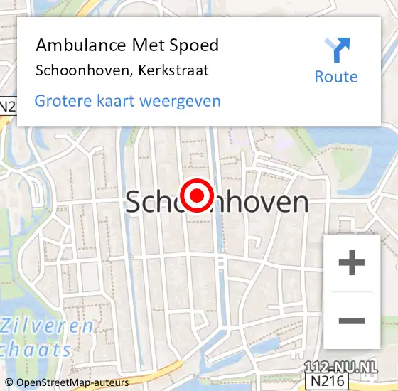 Locatie op kaart van de 112 melding: Ambulance Met Spoed Naar Schoonhoven, Kerkstraat op 7 januari 2023 15:01