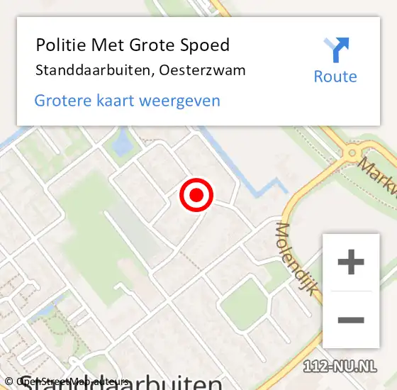 Locatie op kaart van de 112 melding: Politie Met Grote Spoed Naar Standdaarbuiten, Oesterzwam op 7 januari 2023 15:35