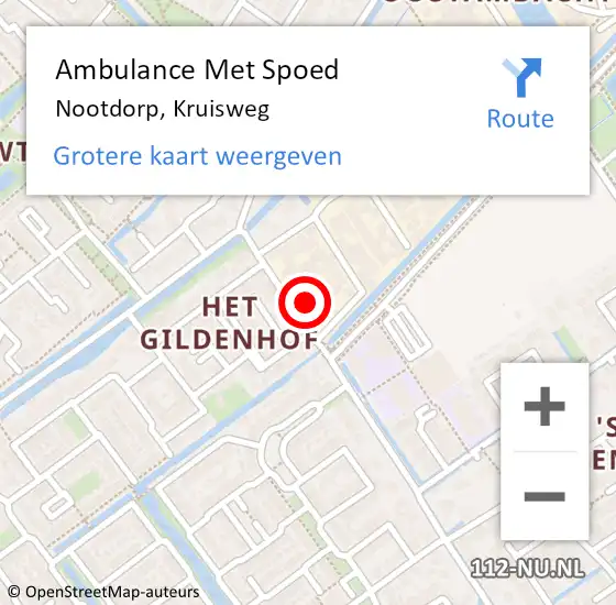 Locatie op kaart van de 112 melding: Ambulance Met Spoed Naar Nootdorp, Kruisweg op 7 januari 2023 15:54