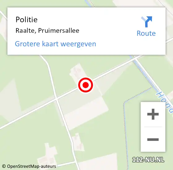 Locatie op kaart van de 112 melding: Politie Raalte, Pruimersallee op 7 januari 2023 16:07