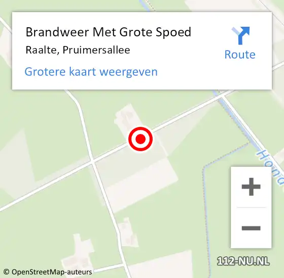 Locatie op kaart van de 112 melding: Brandweer Met Grote Spoed Naar Raalte, Pruimersallee op 7 januari 2023 16:07