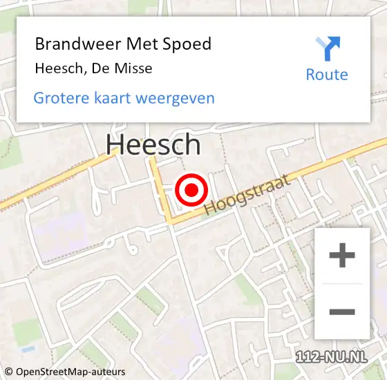 Locatie op kaart van de 112 melding: Brandweer Met Spoed Naar Heesch, De Misse op 7 januari 2023 16:13