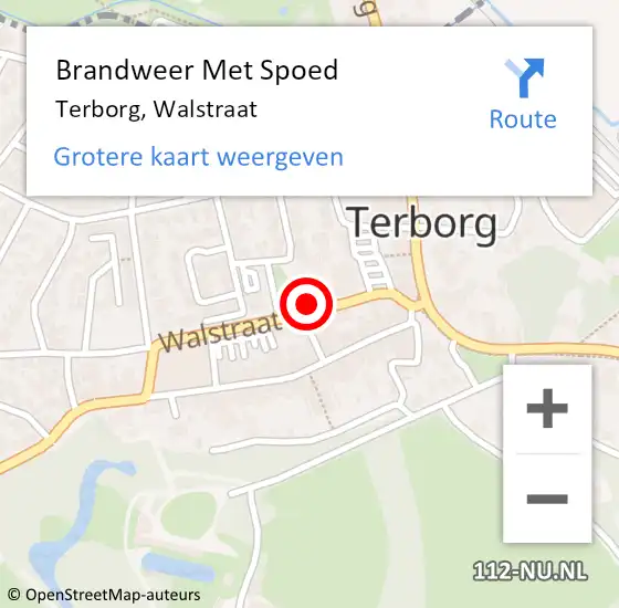 Locatie op kaart van de 112 melding: Brandweer Met Spoed Naar Terborg, Walstraat op 7 januari 2023 16:51