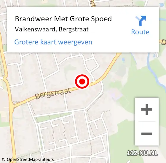 Locatie op kaart van de 112 melding: Brandweer Met Grote Spoed Naar Valkenswaard, Bergstraat op 7 januari 2023 16:53