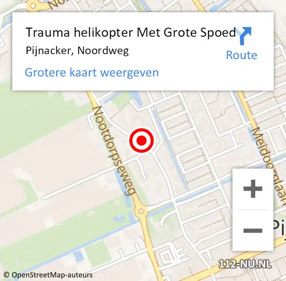 Locatie op kaart van de 112 melding: Trauma helikopter Met Grote Spoed Naar Pijnacker, Noordweg op 7 januari 2023 17:19
