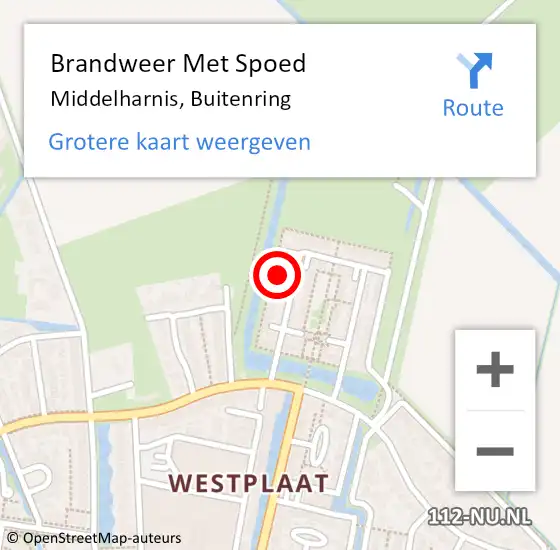 Locatie op kaart van de 112 melding: Brandweer Met Spoed Naar Middelharnis, Buitenring op 7 januari 2023 17:25