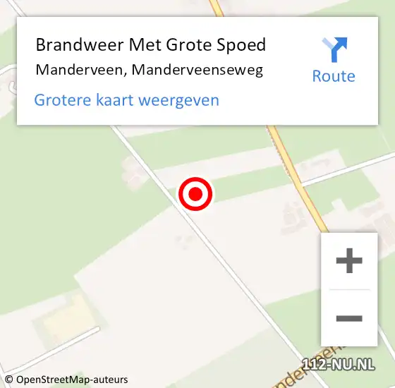 Locatie op kaart van de 112 melding: Brandweer Met Grote Spoed Naar Manderveen, Manderveenseweg op 7 januari 2023 18:22