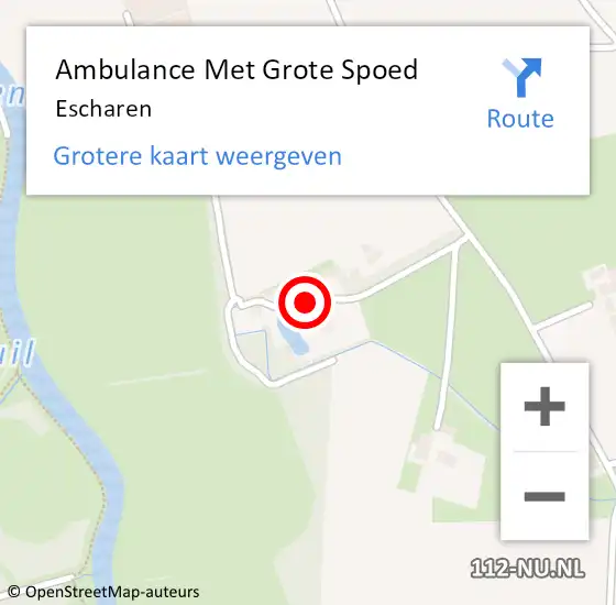 Locatie op kaart van de 112 melding: Ambulance Met Grote Spoed Naar Escharen op 7 januari 2023 20:26