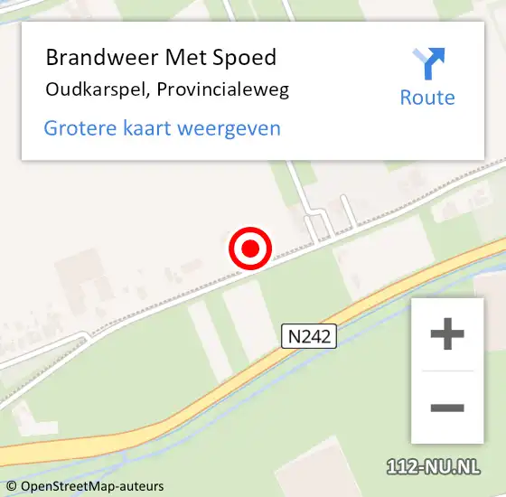 Locatie op kaart van de 112 melding: Brandweer Met Spoed Naar Oudkarspel, Provincialeweg op 7 januari 2023 20:27