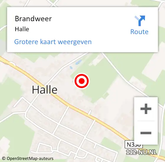 Locatie op kaart van de 112 melding: Brandweer Halle op 7 januari 2023 21:16