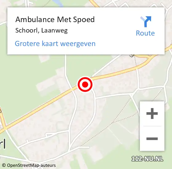 Locatie op kaart van de 112 melding: Ambulance Met Spoed Naar Schoorl, Laanweg op 7 januari 2023 22:08