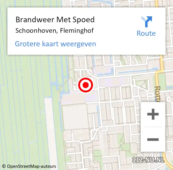 Locatie op kaart van de 112 melding: Brandweer Met Spoed Naar Schoonhoven, Fleminghof op 7 januari 2023 22:20