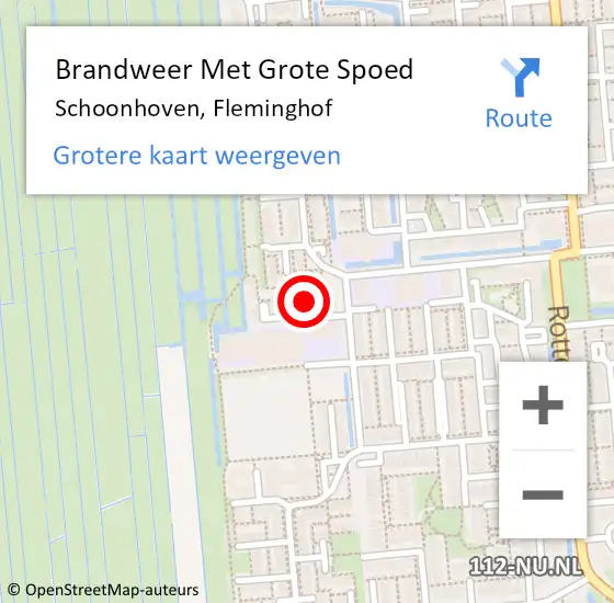 Locatie op kaart van de 112 melding: Brandweer Met Grote Spoed Naar Schoonhoven, Fleminghof op 7 januari 2023 22:22