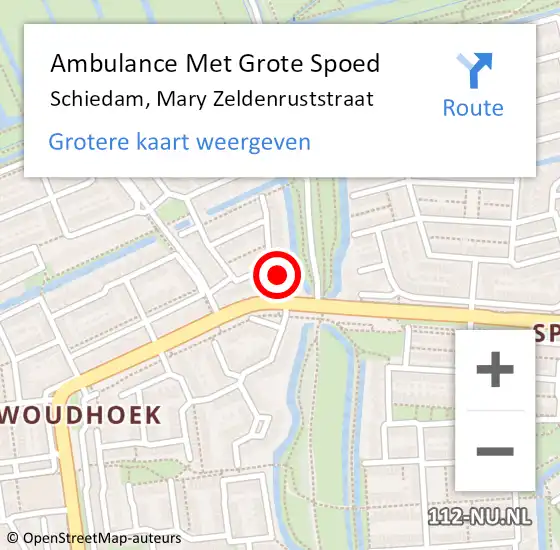 Locatie op kaart van de 112 melding: Ambulance Met Grote Spoed Naar Schiedam, Mary Zeldenruststraat op 7 januari 2023 22:30