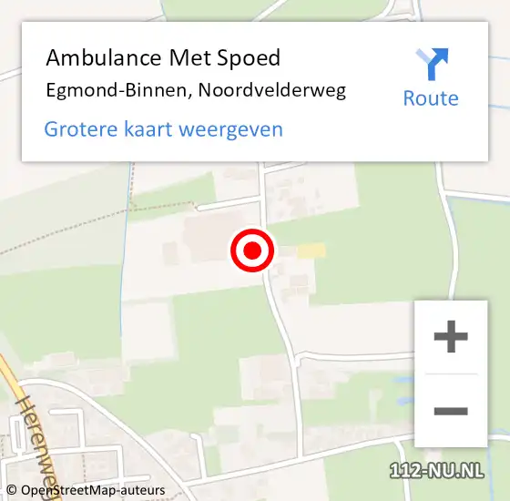 Locatie op kaart van de 112 melding: Ambulance Met Spoed Naar Egmond-Binnen, Noordvelderweg op 7 januari 2023 22:40