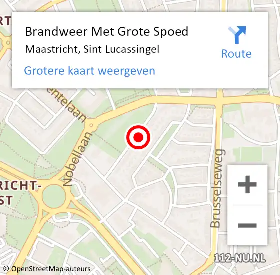 Locatie op kaart van de 112 melding: Brandweer Met Grote Spoed Naar Maastricht, Sint Lucassingel op 7 januari 2023 23:41