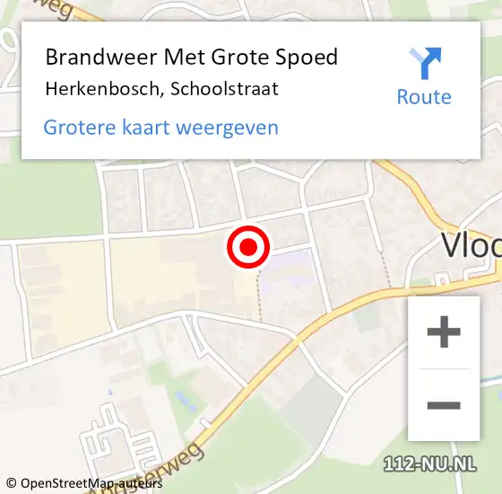 Locatie op kaart van de 112 melding: Brandweer Met Grote Spoed Naar Herkenbosch, Schoolstraat op 7 januari 2023 23:50