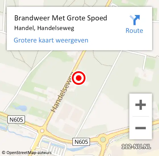 Locatie op kaart van de 112 melding: Brandweer Met Grote Spoed Naar Handel, Handelseweg op 7 januari 2023 23:59