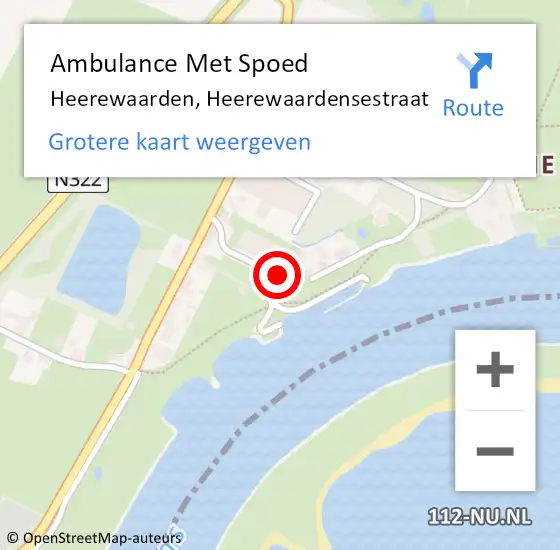 Locatie op kaart van de 112 melding: Ambulance Met Spoed Naar Heerewaarden, Heerewaardensestraat op 8 januari 2023 00:41