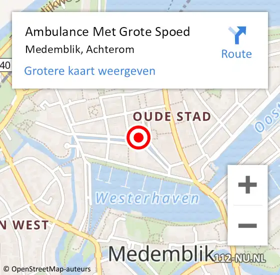 Locatie op kaart van de 112 melding: Ambulance Met Grote Spoed Naar Medemblik, Achterom op 8 januari 2023 00:49