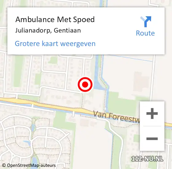 Locatie op kaart van de 112 melding: Ambulance Met Spoed Naar Julianadorp, Gentiaan op 8 januari 2023 01:19