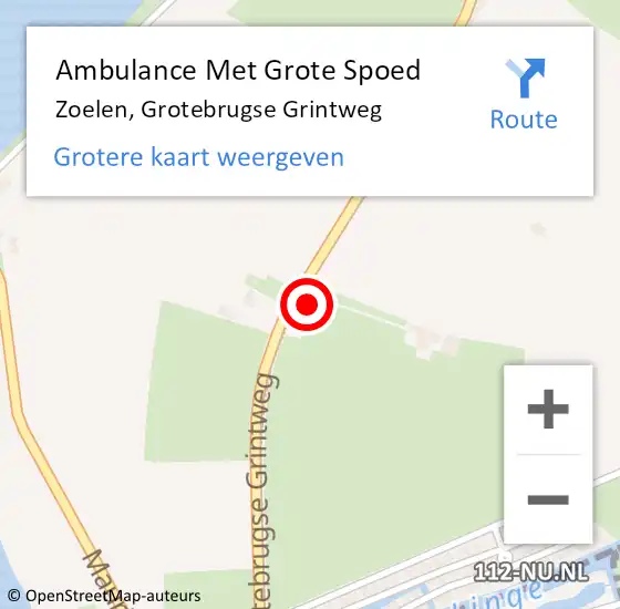 Locatie op kaart van de 112 melding: Ambulance Met Grote Spoed Naar Zoelen, Grotebrugse Grintweg op 8 januari 2023 01:30