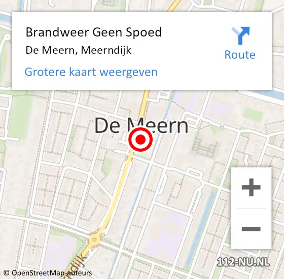 Locatie op kaart van de 112 melding: Brandweer Geen Spoed Naar De Meern, Meerndijk op 8 januari 2023 02:02