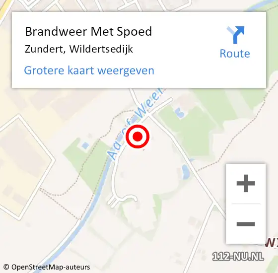 Locatie op kaart van de 112 melding: Brandweer Met Spoed Naar Zundert, Wildertsedijk op 8 januari 2023 04:28