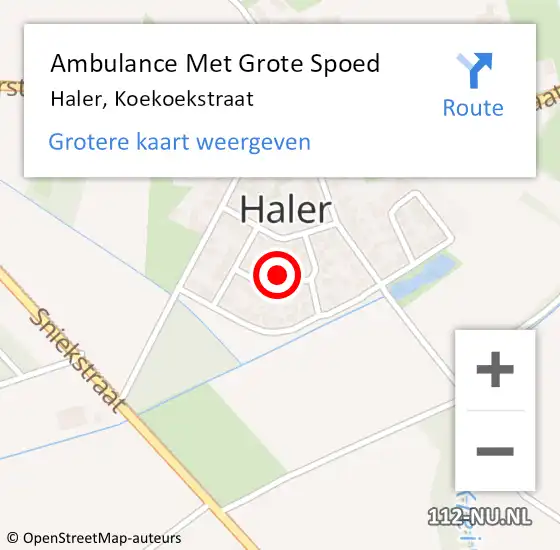 Locatie op kaart van de 112 melding: Ambulance Met Grote Spoed Naar Haler, Koekoekstraat op 8 januari 2023 06:01