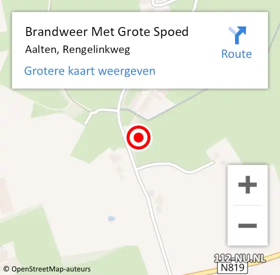 Locatie op kaart van de 112 melding: Brandweer Met Grote Spoed Naar Aalten, Rengelinkweg op 8 januari 2023 08:47