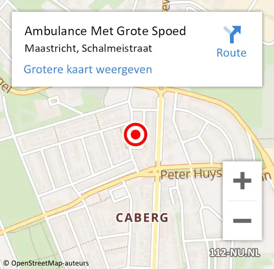 Locatie op kaart van de 112 melding: Ambulance Met Grote Spoed Naar Maastricht, Schalmeistraat op 8 januari 2023 10:04