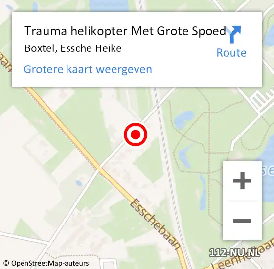 Locatie op kaart van de 112 melding: Trauma helikopter Met Grote Spoed Naar Boxtel, Essche Heike op 8 januari 2023 10:09