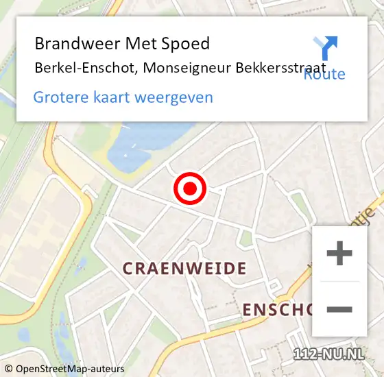 Locatie op kaart van de 112 melding: Brandweer Met Spoed Naar Berkel-Enschot, Monseigneur Bekkersstraat op 8 januari 2023 10:09