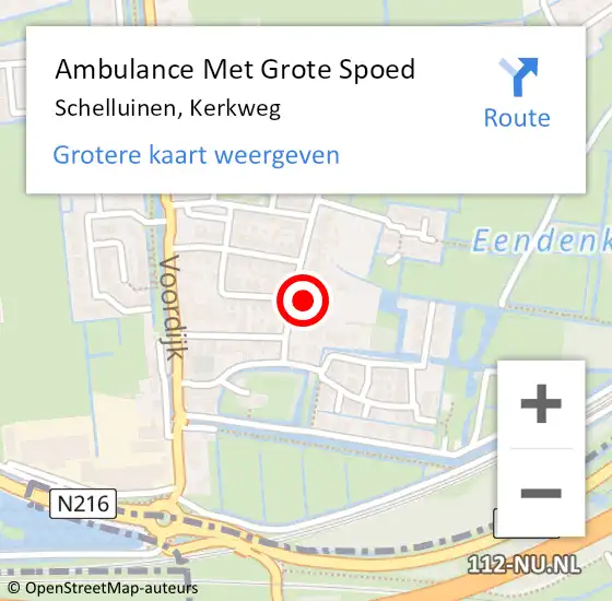 Locatie op kaart van de 112 melding: Ambulance Met Grote Spoed Naar Schelluinen, Kerkweg op 8 januari 2023 10:34