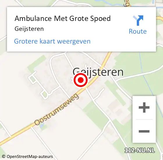 Locatie op kaart van de 112 melding: Ambulance Met Grote Spoed Naar Geijsteren op 11 augustus 2014 13:47