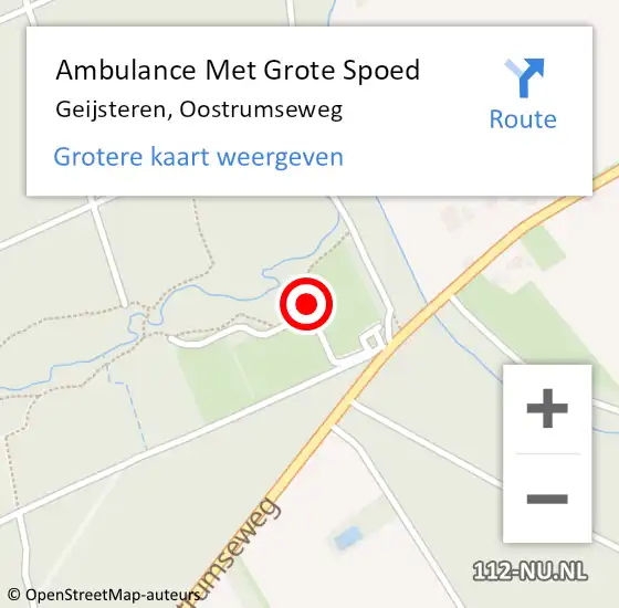 Locatie op kaart van de 112 melding: Ambulance Met Grote Spoed Naar Geijsteren, Oostrumseweg op 11 augustus 2014 13:47