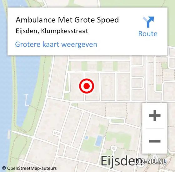 Locatie op kaart van de 112 melding: Ambulance Met Grote Spoed Naar Eijsden, Klumpkesstraat op 8 januari 2023 11:11