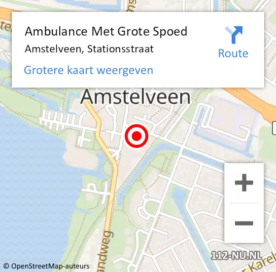 Locatie op kaart van de 112 melding: Ambulance Met Grote Spoed Naar Amstelveen, Stationsstraat op 8 januari 2023 11:35