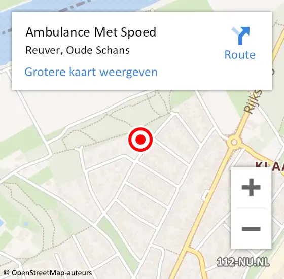 Locatie op kaart van de 112 melding: Ambulance Met Spoed Naar Reuver, Oude Schans op 8 januari 2023 11:36