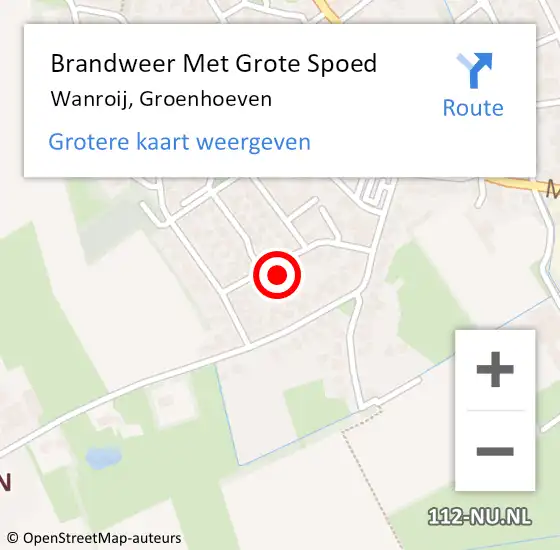 Locatie op kaart van de 112 melding: Brandweer Met Grote Spoed Naar Wanroij, Groenhoeven op 8 januari 2023 11:52