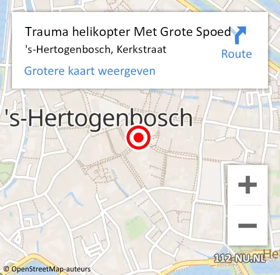 Locatie op kaart van de 112 melding: Trauma helikopter Met Grote Spoed Naar 's-Hertogenbosch, Kerkstraat op 8 januari 2023 12:29