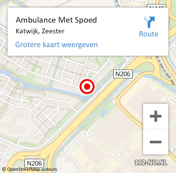 Locatie op kaart van de 112 melding: Ambulance Met Spoed Naar Katwijk, Zeester op 8 januari 2023 13:14